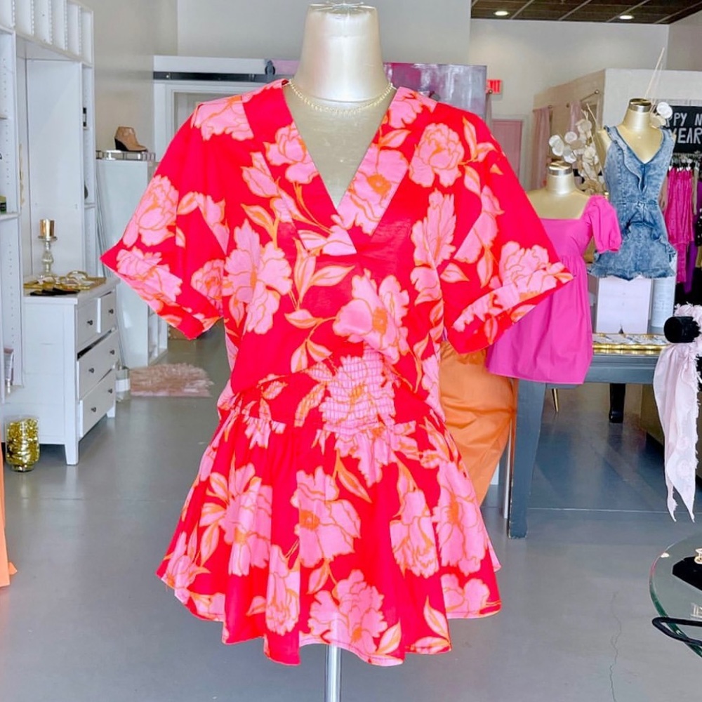 Karlie Floral Poplin Top and Skort